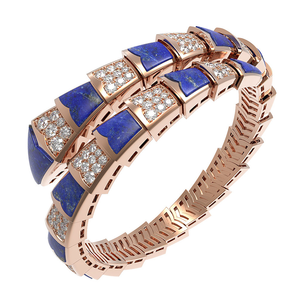 Браслет из золота c бриллиантами и лазуритом