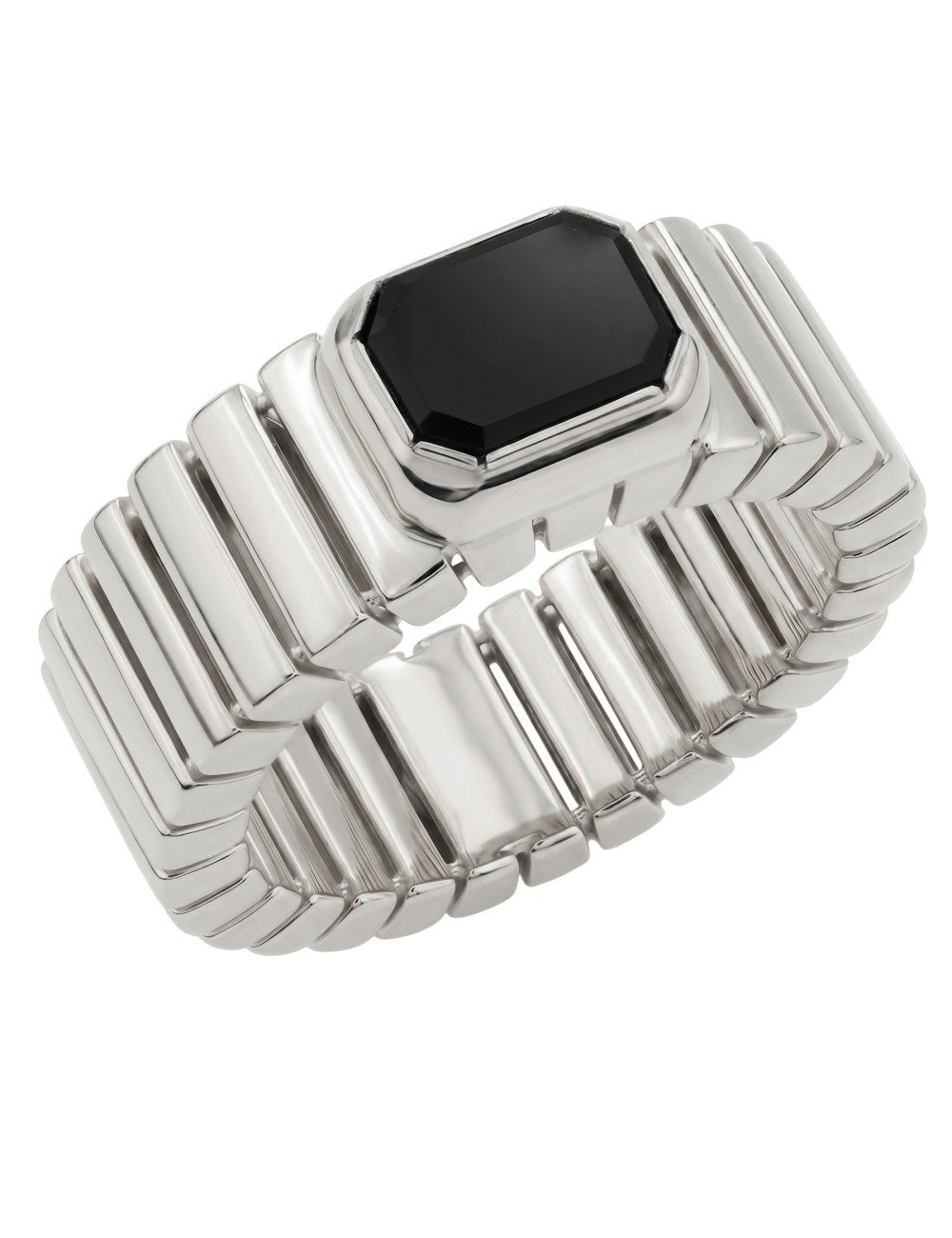 Кольцо из белого золота c ониксом