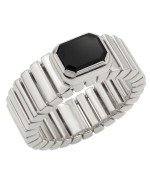 Кольцо из белого золота c ониксом