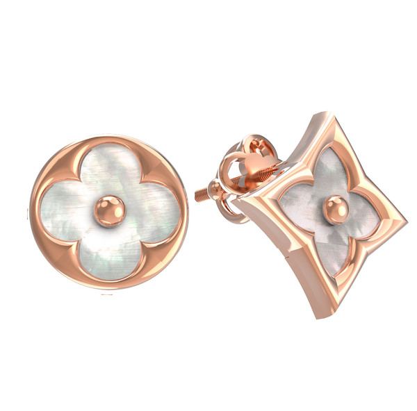 Серьги из золота c перламутром
