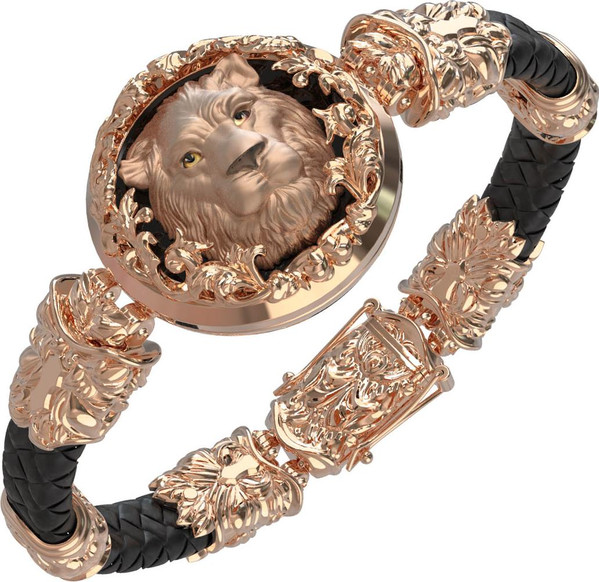 Браслет из золота c шнурком и ониксом