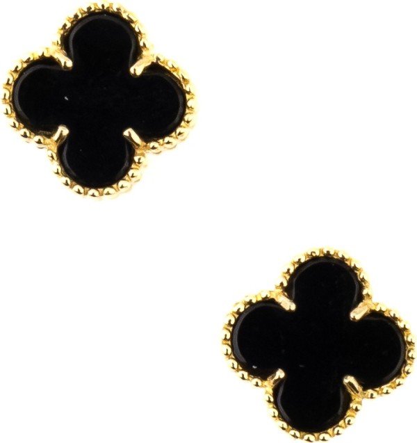 Серьги из лимонного золота c ониксом