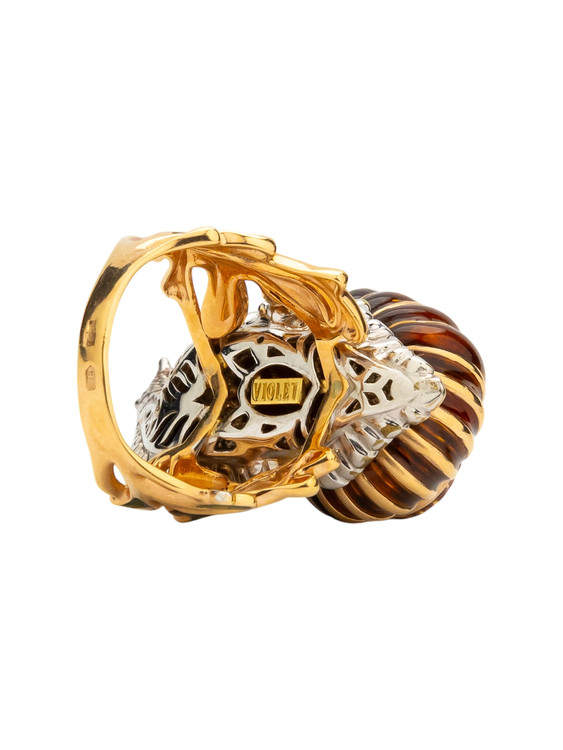 Кольцо из золота c эмаль