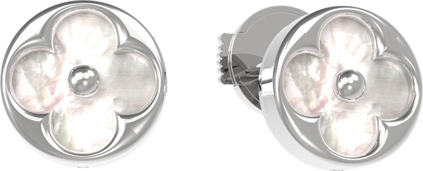 Серьги из белого золота c перламутром
