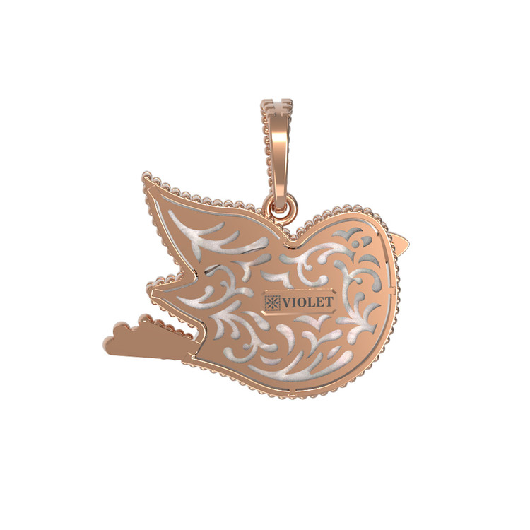 Подвеска из золота c эмаль и перламутром