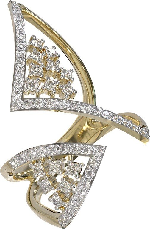 Кольцо из лимонного золота c бриллиантами