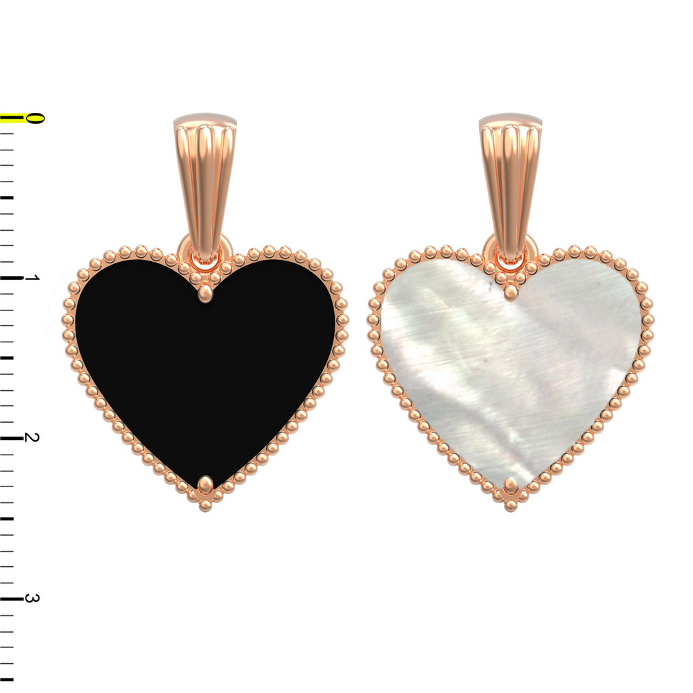 Подвеска из золота c ониксом и перламутром