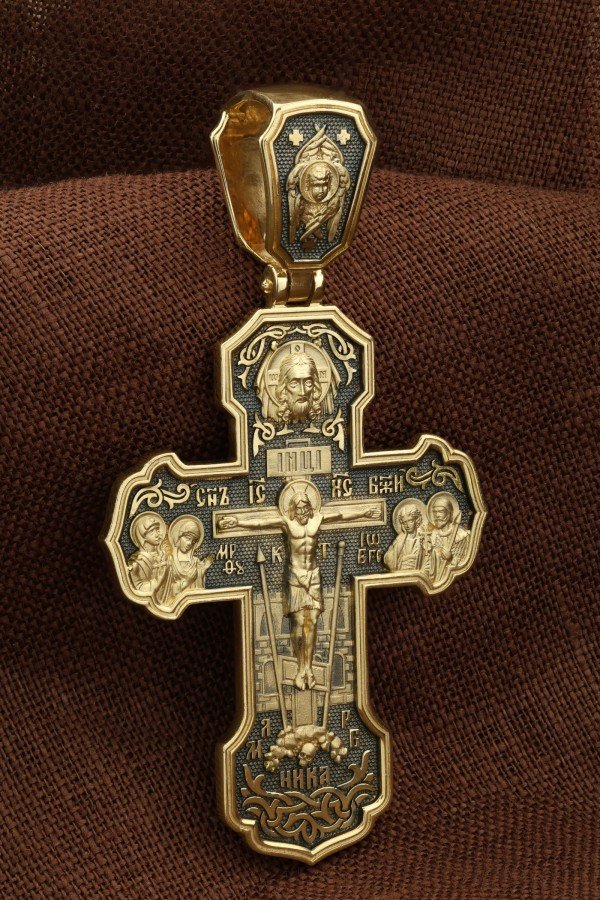 Крест из лимонного золота 585 пробы