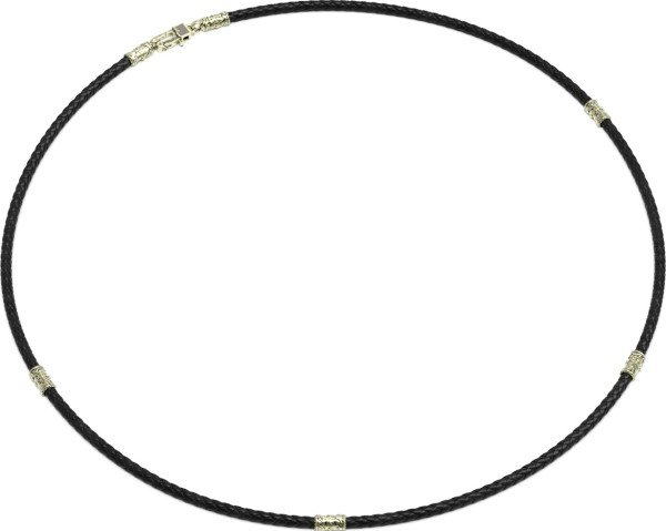 Гайтан из зелёного золота c кожаным шнурком