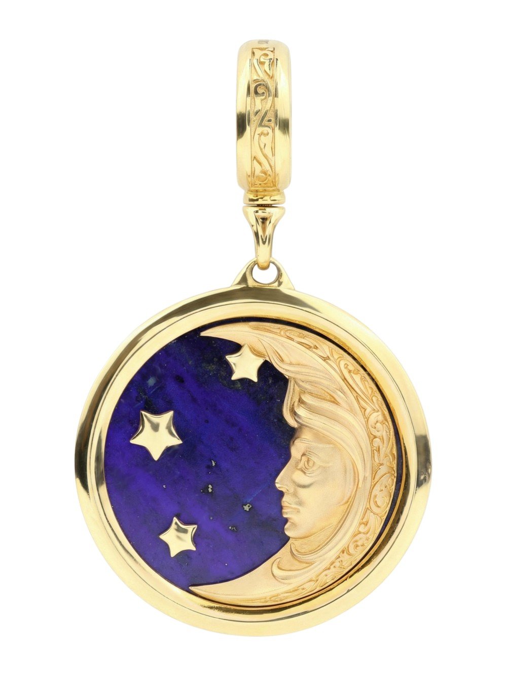 Подвеска из лимонного золота c лазуритом