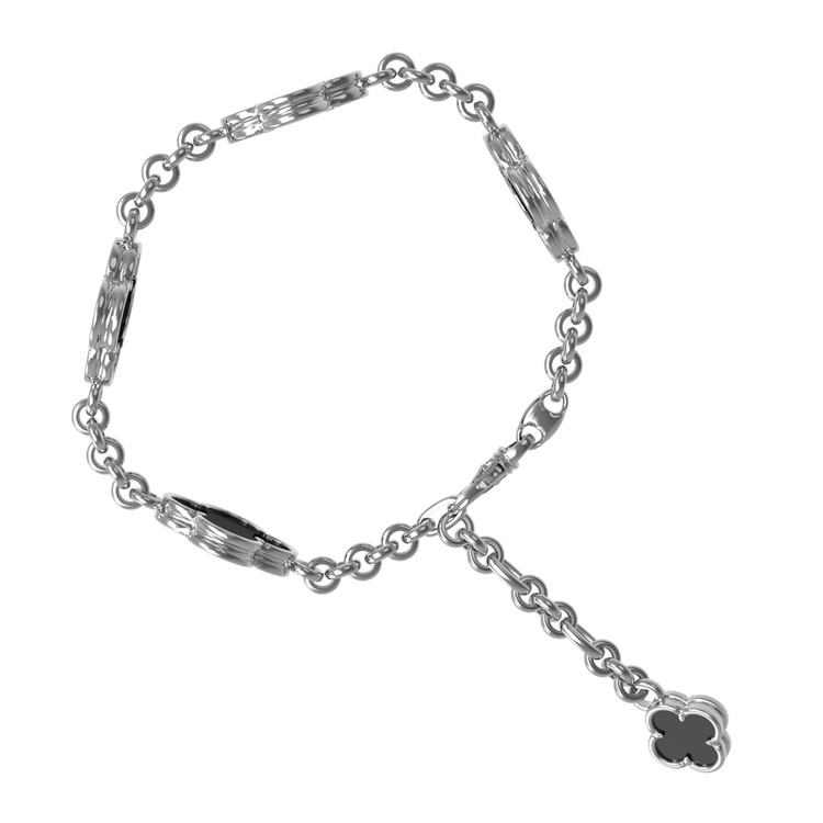 Браслет из белого золота c ониксом