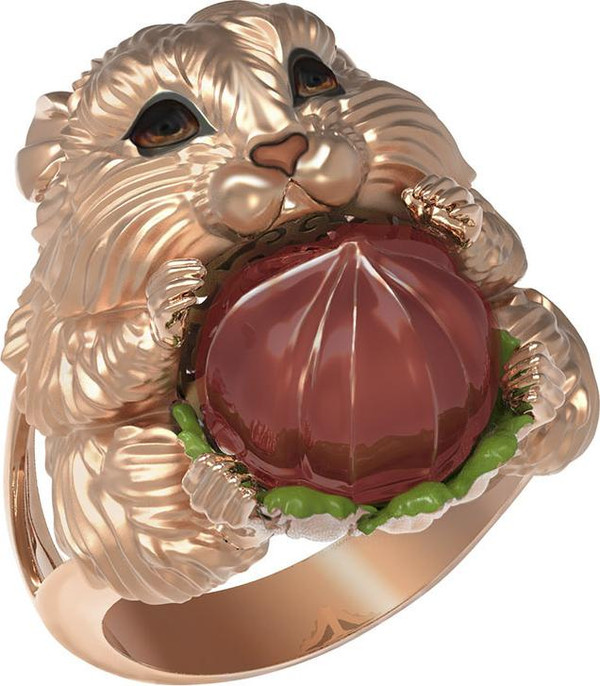 Кольцо из золота c эмаль