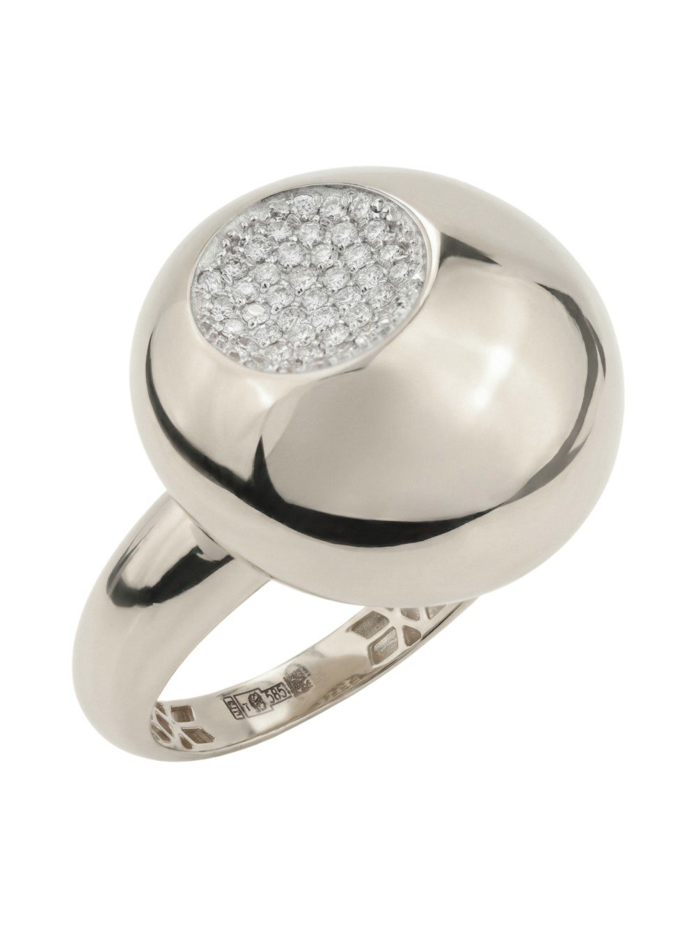 Кольцо из белого золота c бриллиантами