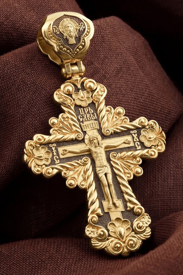 Крест из лимонного золота 585 пробы