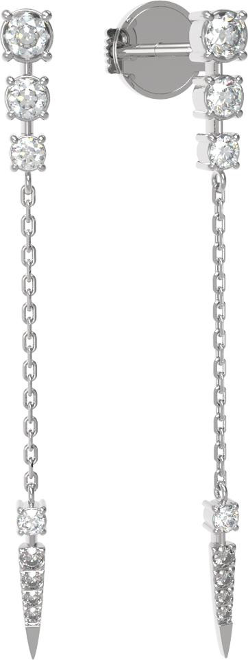 Серьги из белого золота c бриллиантами