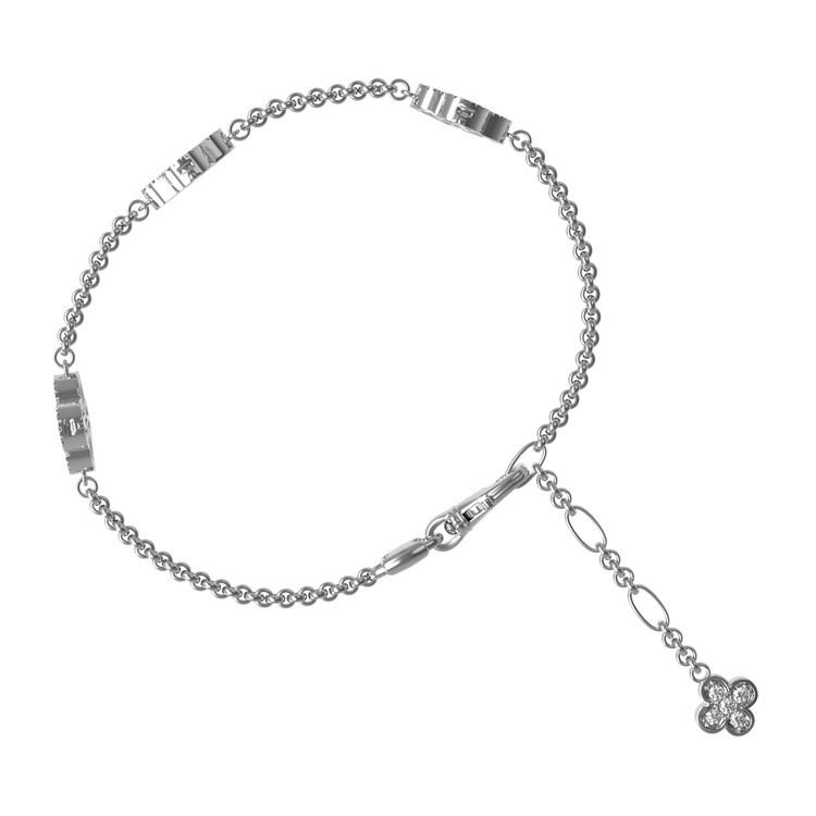 Браслет из белого золота c бриллиантами, ониксом и перламутром