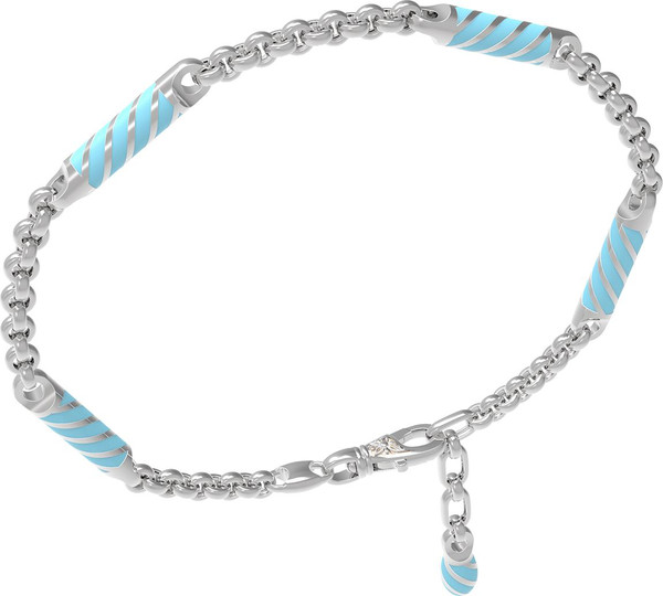 Браслет из белого золота c эмаль