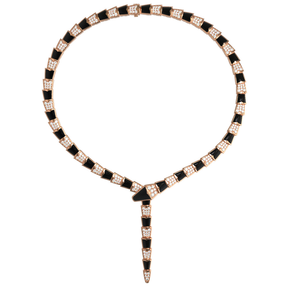 Колье из золота c бриллиантами и ониксом