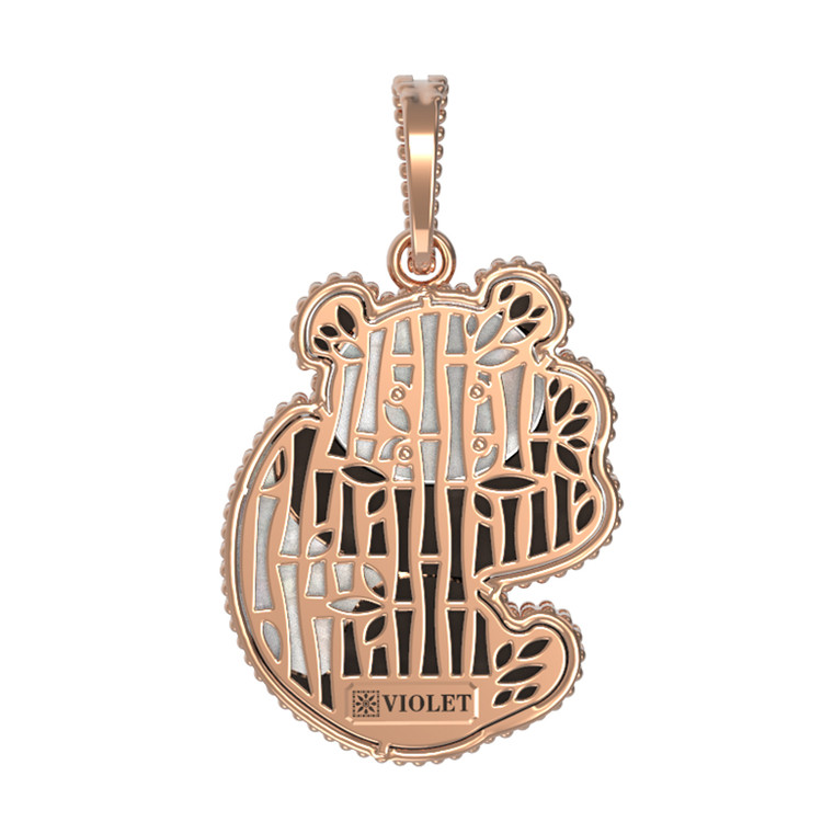 Подвеска из золота c эмаль , ониксом и перламутром