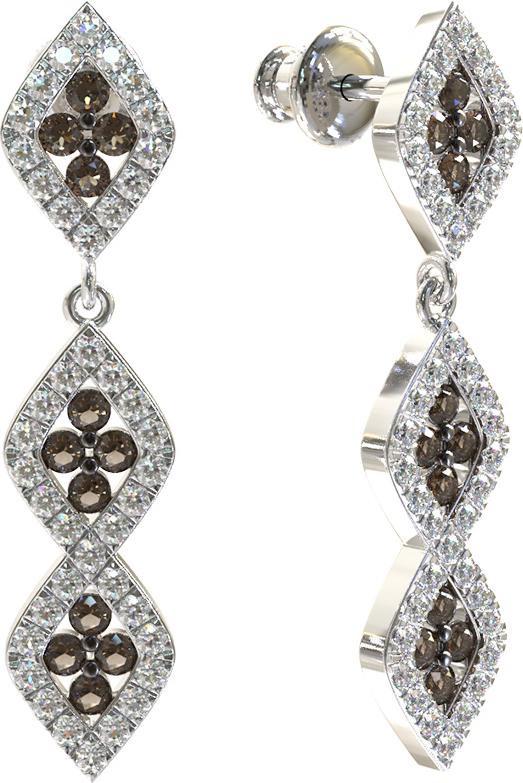 Серьги из белого золота c бриллиантами