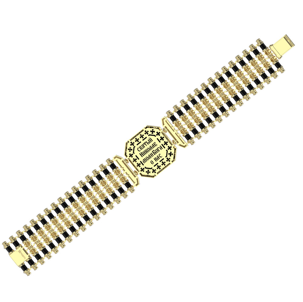 Браслет из лимонного золота c ониксом