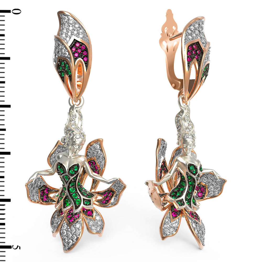 Серьги из золота c фианитом