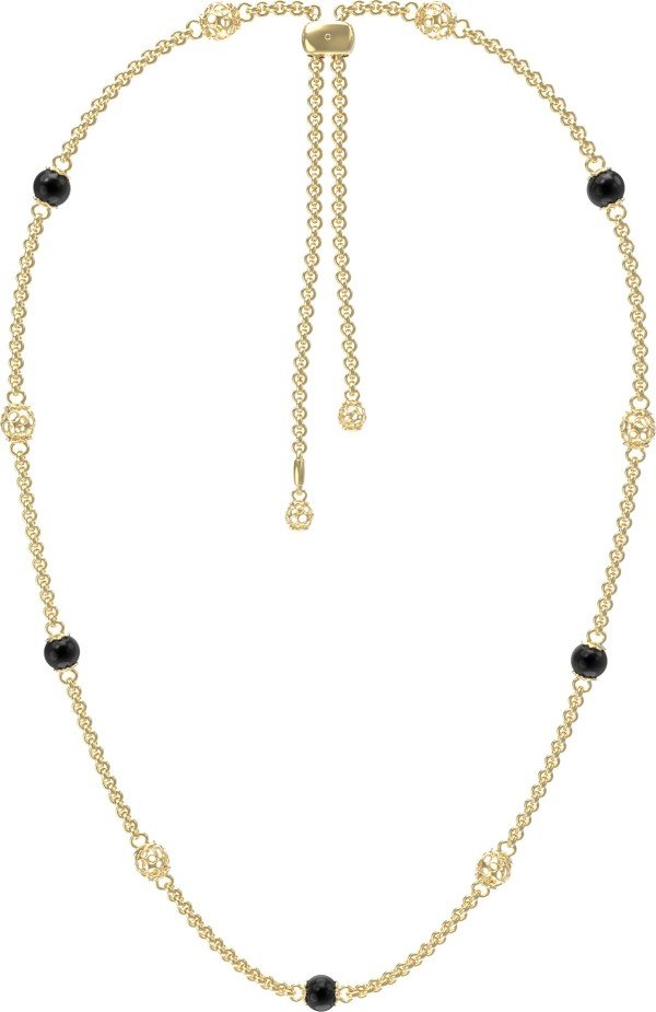 Колье из лимонного золота c ониксом