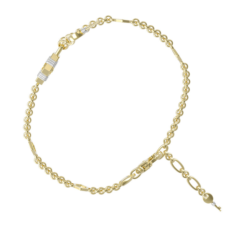 Браслет из лимонного золота c ониксом и перламутром