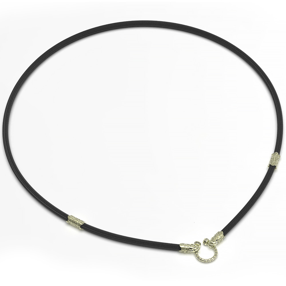 Шнурок шёлковый из зелёного золота c шёлковым шнурком