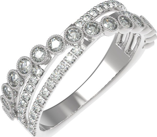 Кольцо из белого золота 585 пробы c бриллиантами