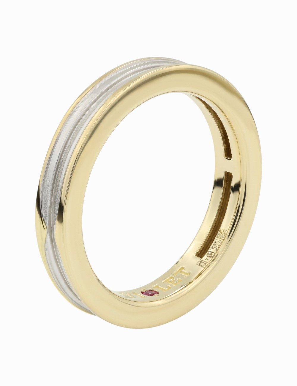 Кольцо из лимонного золота c рубином