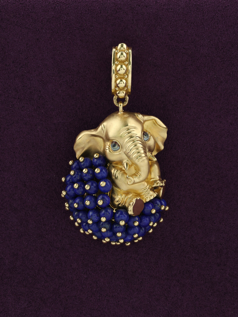 Подвеска из лимонного золота c эмаль и лазуритом