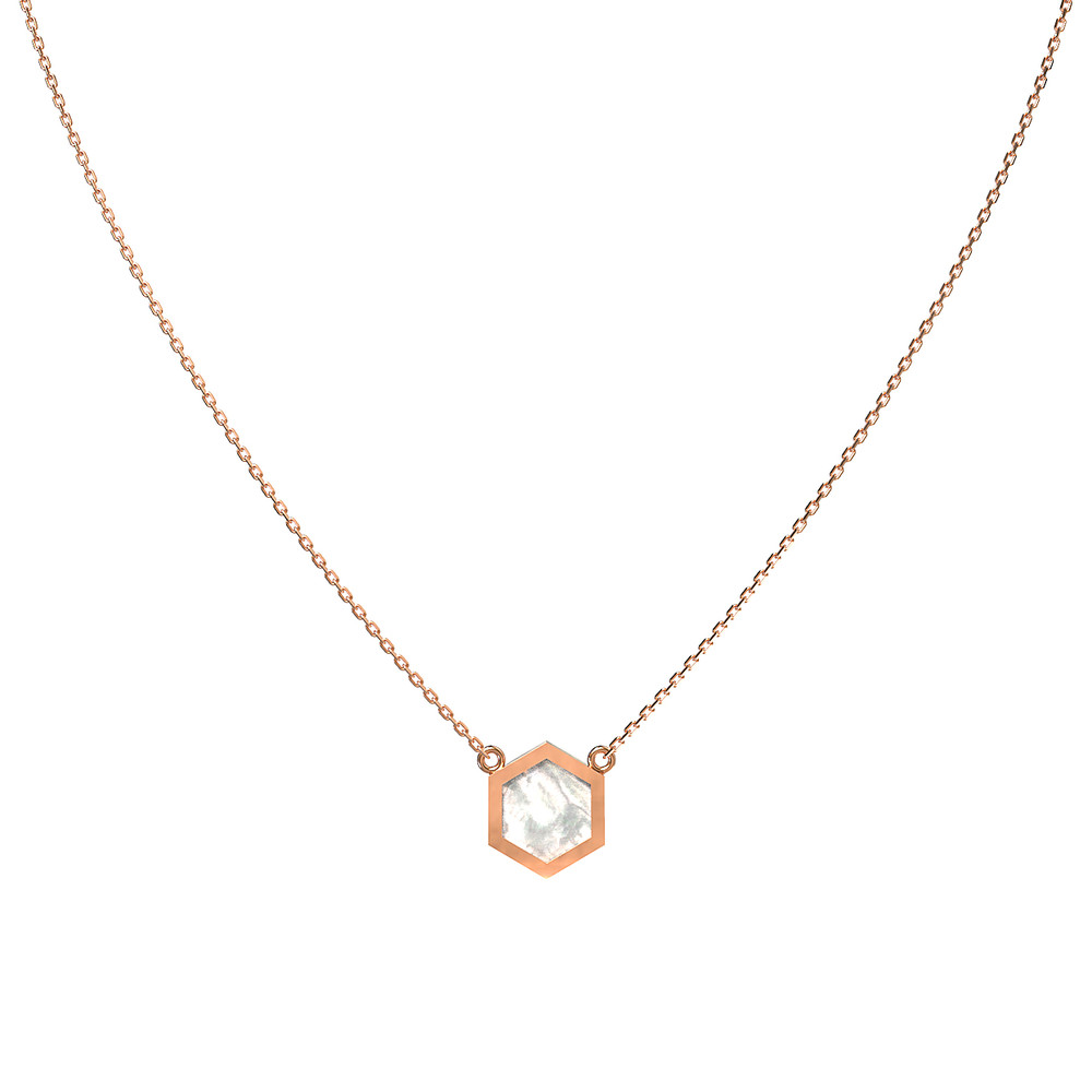 Колье из золота c перламутром