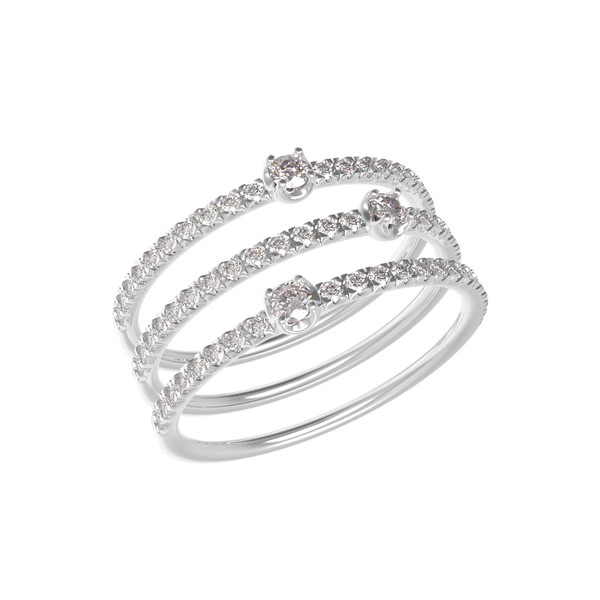 Кольцо из белого золота c бриллиантами