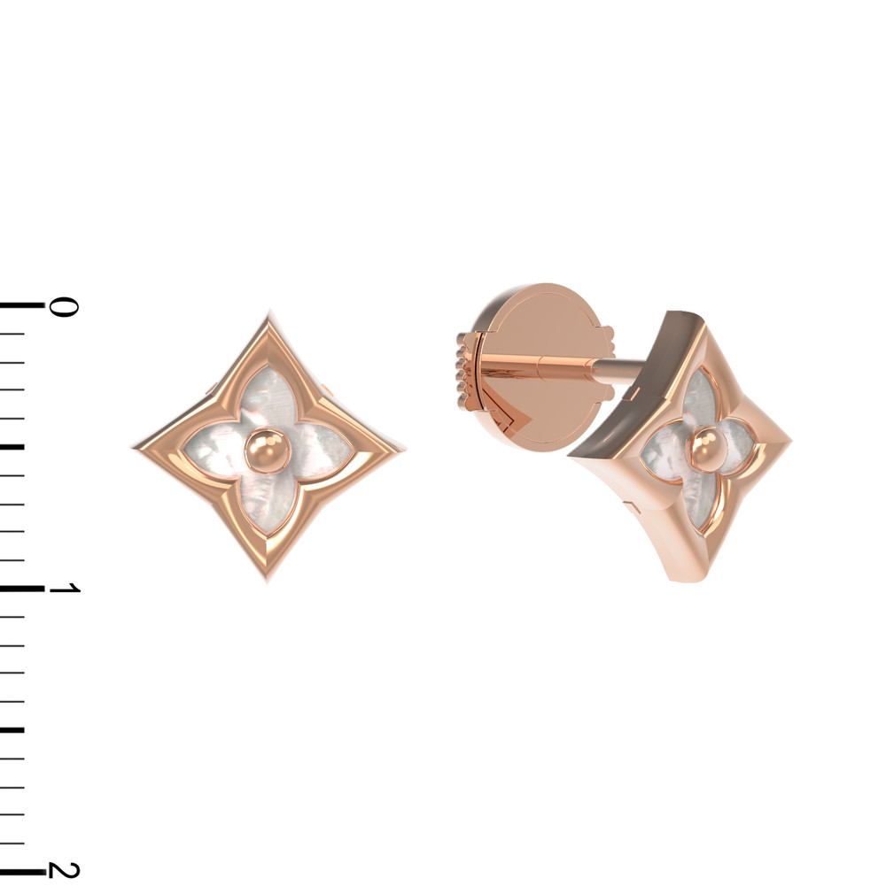 Серьги из золота c перламутром