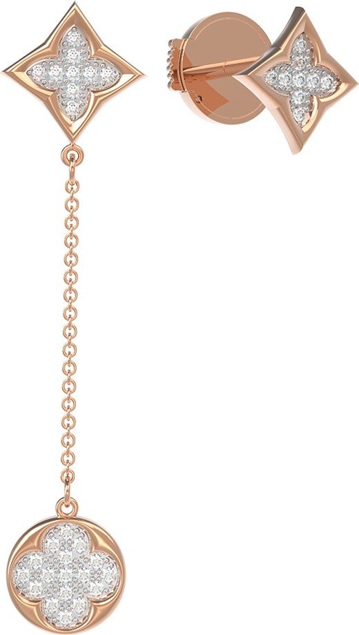 Серьги из золота 585 пробы c бриллиантами