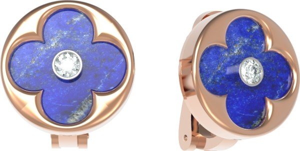 Серьги из золота c бриллиантами и лазуритом