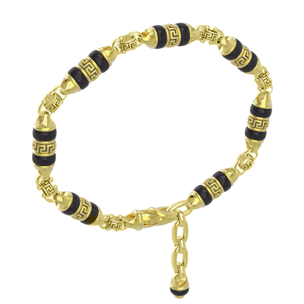 Браслет из лимонного золота c ониксом