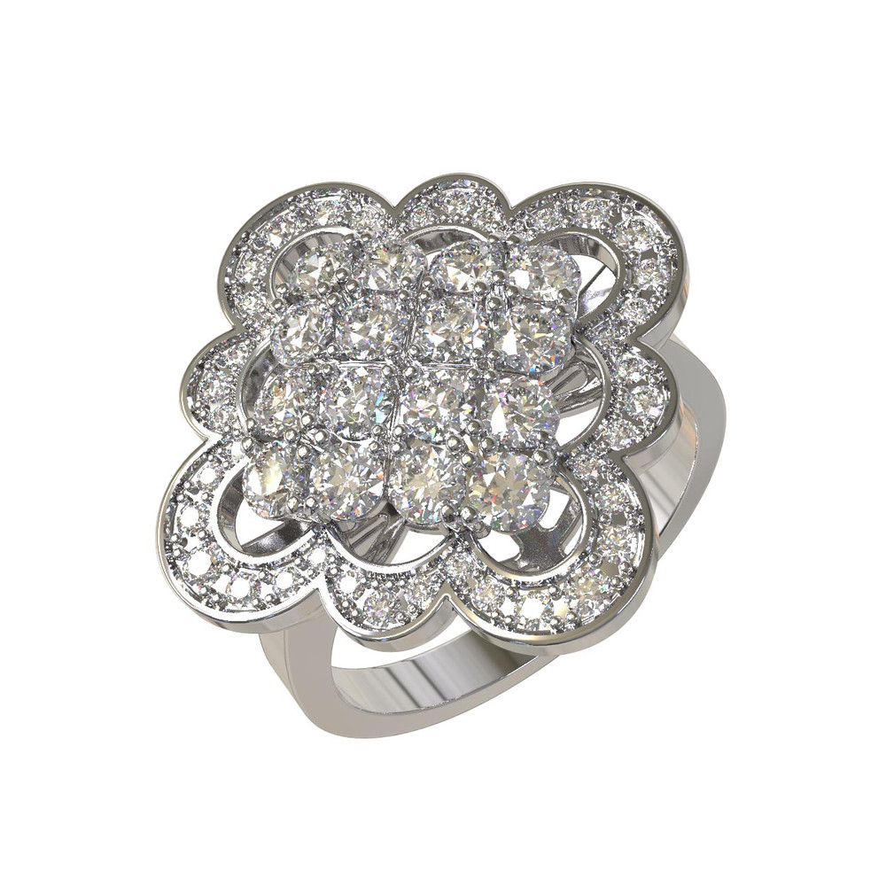 Кольцо из белого золота c бриллиантами