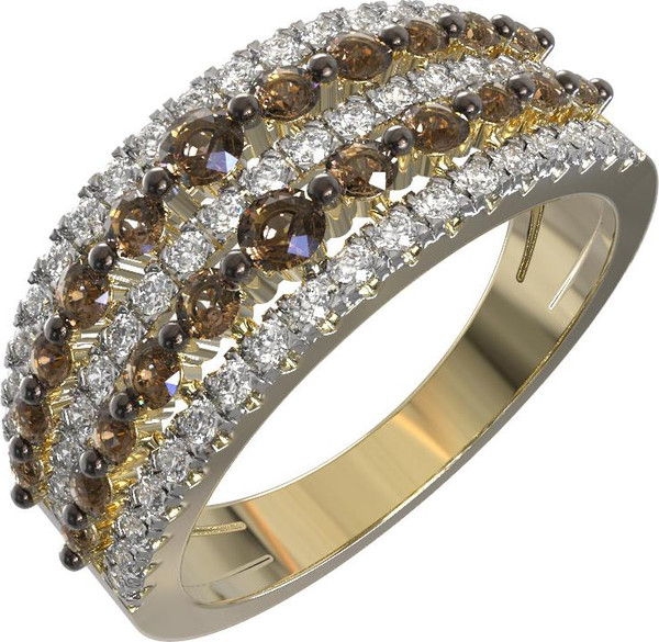 Кольцо из лимонного золота c бриллиантами