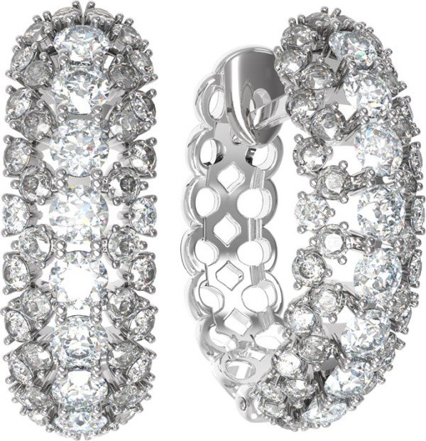 Серьги из белого золота c бриллиантами