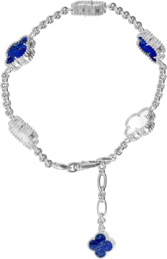 Браслет из белого золота c лазуритом и перламутром