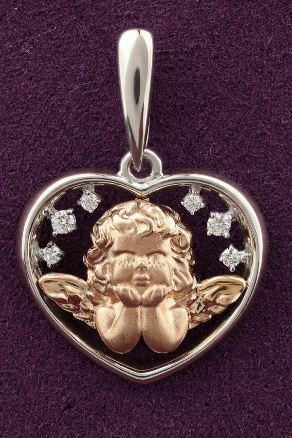 Подвеска из белого золота c бриллиантами