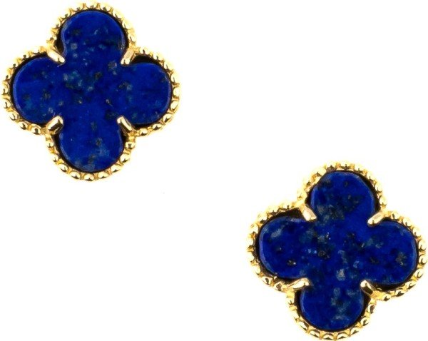 Серьги из лимонного золота c лазуритом