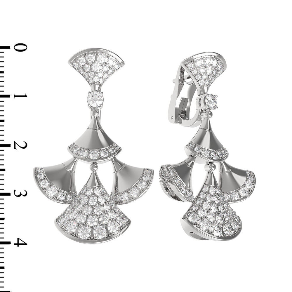 Серьги из белого золота c бриллиантами