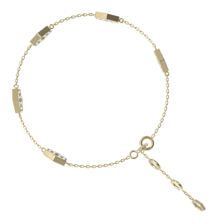 Браслет из лимонного золота c малахитом и перламутром