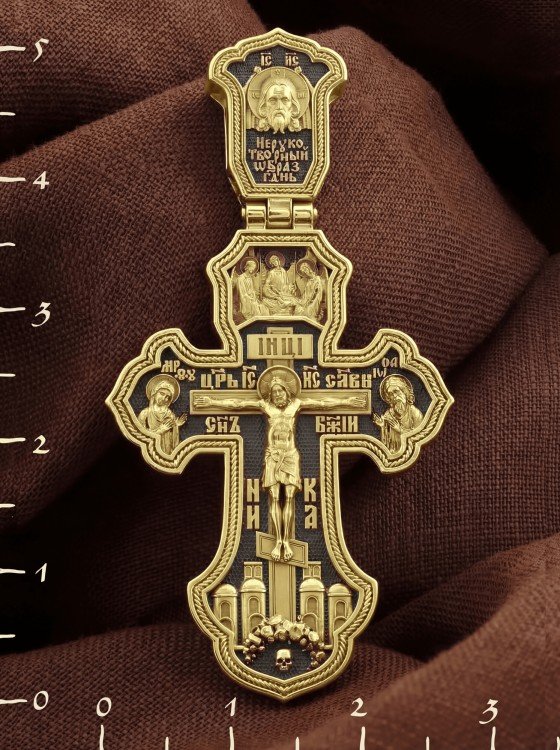 Крест из лимонного золота