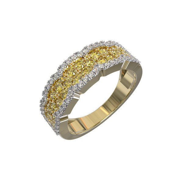 Кольцо из лимонного золота c бриллиантами