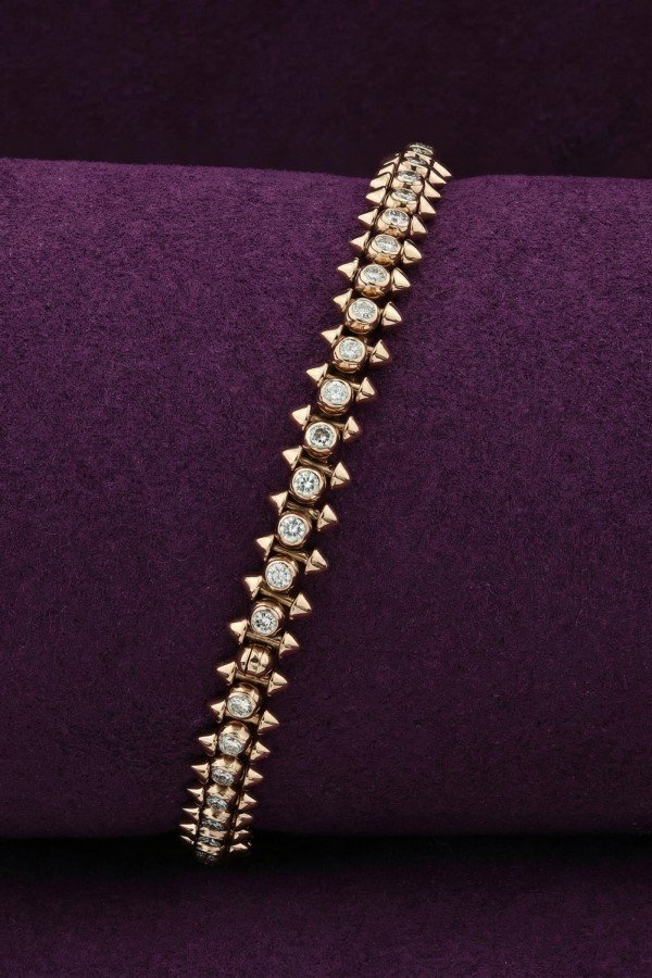 Браслет из розового золота 585 пробы c бриллиантами