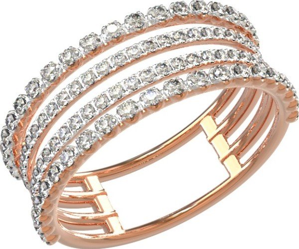 Кольцо из золота 585 пробы c бриллиантами